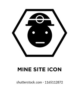 Mine site sign icon vector isolated on white background, Mine site sign transparent sign