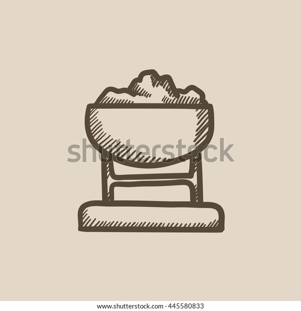 Mine\
trolley full of coal vector sketch icon isolated on background.\
Hand drawn Mine trolley full of coal icon. Mine trolley full of\
coal sketch icon for infographic, website or\
app.