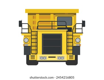 Mine truck. Front view. Simple flat illustration