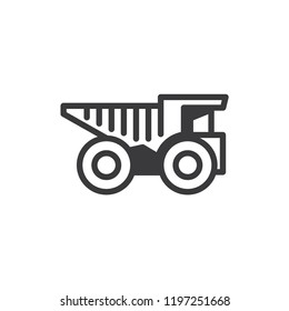Mine truck vector icon