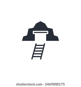 mine tunel icon. vector.Editable stroke.linear style sign for use web design,logo.Symbol illustration.
