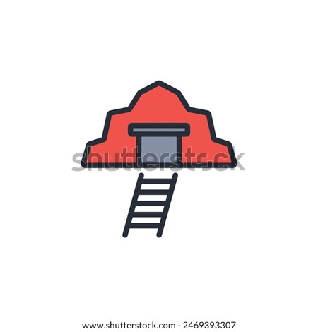 mine tunel icon. vector.Editable stroke.linear style sign for use web design,logo.Symbol illustration.