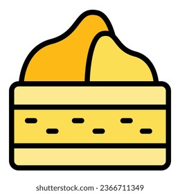 Mine tunnel icon outline vector. Gold game. Cart miner color flat