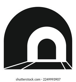 Mine tunnel icon simple vector. Car road. View subway