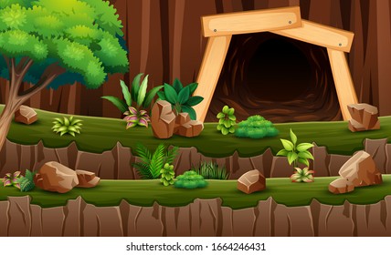 A mine and underground scene