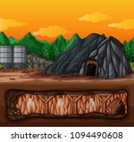 A Mine and Underground Scene illustration