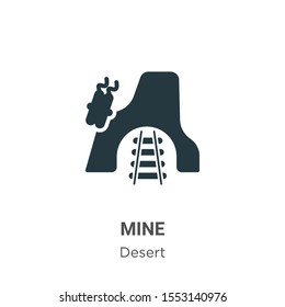 Mine vector icon on white background. Flat vector mine icon symbol sign from modern desert collection for mobile concept and web apps design.