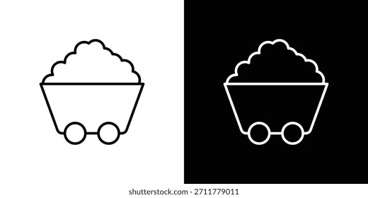 Esquema del icono del vagón mío. Vector aislado pictograma para el Web