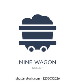 Mine Wagon icon. Trendy flat vector Mine Wagon icon on white background from Desert collection, vector illustration can be use for web and mobile, eps10