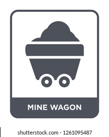 mine wagon icon vector on white background, mine wagon trendy filled icons from Desert collection, mine wagon simple element illustration