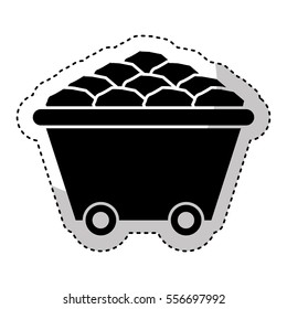 Mine wagon isolated icon vector illustration design