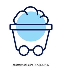 mine wagon line style icon vector illustration design