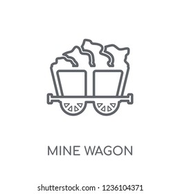 Mine Wagon linear icon. Modern outline Mine Wagon logo concept on white background from Desert collection. Suitable for use on web apps, mobile apps and print media.