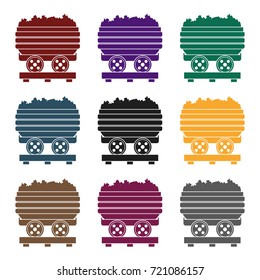 Minecart icon in black style isolated on white background. Mine symbol stock vector illustration.