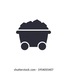 icône minecart, wagon à charbon