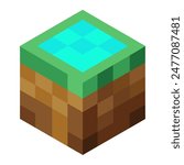 A Minecraft block features a blue square at the center