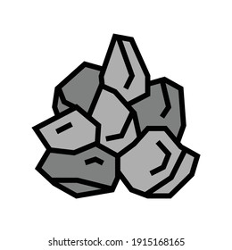 mined stone color icon vector. mined stone sign. isolated symbol illustration