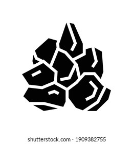 Minenglassymbol-Vektorgrafik. Steinschild aus Steinbruch. isoliertes Kontursymbol