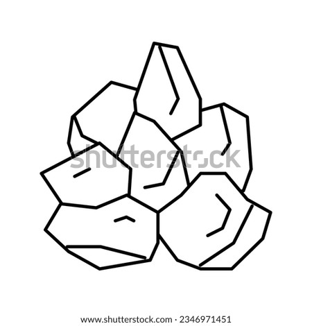 mined stone line icon vector. mined stone sign. isolated contour symbol black illustration