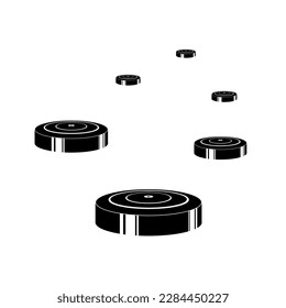 Minefield-Kriegsbombenobjekte. Minen, Vektorgrafik