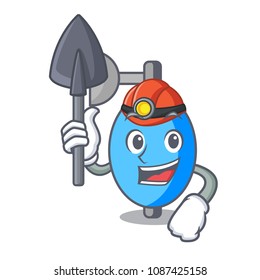 Miner ambu bag mascot cartoon