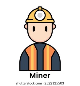 Miner avatar character cartoon design style,