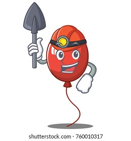 Miner balloon character cartoon style