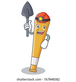 Miner baseball bat character cartoon