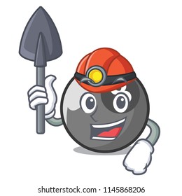 Miner billiard ball mascot cartoon