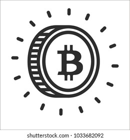 Miner bitcoin crypto currency symbol icon 