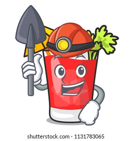 Miner bloody mary mascot cartoon