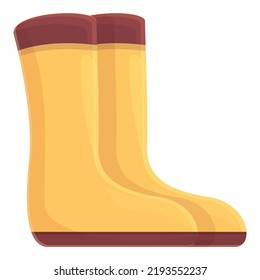 El vector de la caricatura del icono de botas menores. Mina de oro. Oro de roca