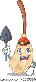 Miner broom isolated in on the mascot