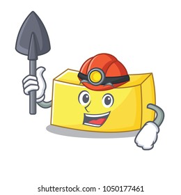 Miner butter mascot cartoon style