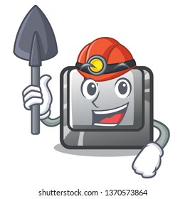 Miner button F installed on cartoon computer