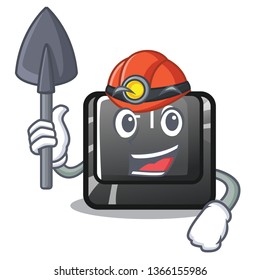 Miner button f10 isolated with the cartoon
