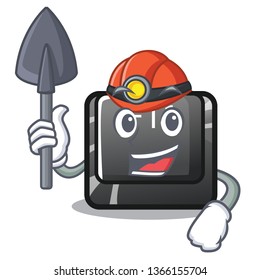 Miner button f11 isolated with the cartoon