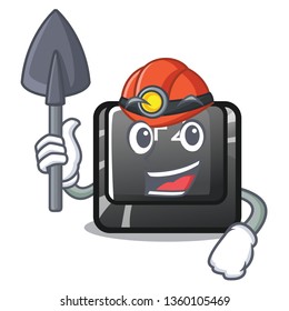 Miner button f2 isolated with the character