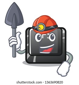Miner button f5 in the shape cartoon