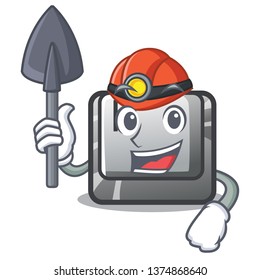 Miner button P isolated with the character