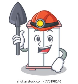Miner cabinet character cartoon style