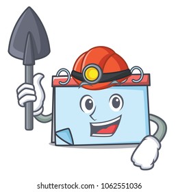 Miner calendar mascot cartoon style