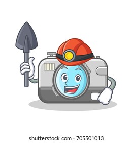 Miner camera caharacter cartoon design