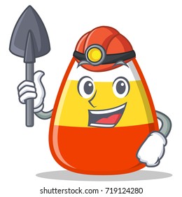 Miner candy corn character cartoon