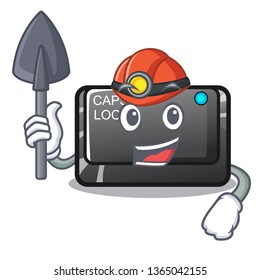Miner capslock button attached to mascot keyboard