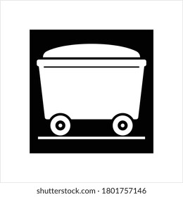 Miner Cart Icon Vector Art Illustration