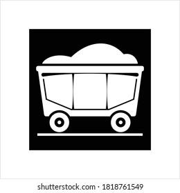 Miner Cart Icon Vector Art Illustration