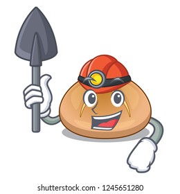 Miner cartoon with buns traditional hot cross
