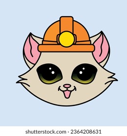 Miner cat with big beautiful eyes