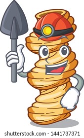 Miner cellentani pasta in the character shape